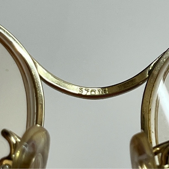 vintage swank optical frames 57016 30 eclair 857 806 gold tone metal - Picture 8 of 9